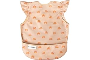 Tiny Twinkle Mess Proof Baby Bib - Waterproof Toddler and Baby Apron Bib - Machine Washable - PFAS and BPA Free