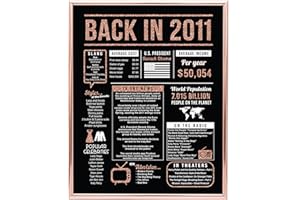 Katie Doodle - 13th Birthday Decorations for Girls - 13 Year Old Girl Gift Ideas - 13 Birthday Decorations for Girls - Gifts for 13 Year Old Girl - 8x10 Back-in 2011 Sign (Unframed) Rose Gold