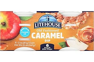 Litehouse Old-Fashioned Caramel Dip - Caramel Dipping Cups, Caramel Snack Dip, Caramel Apple Dip, Gluten-Free, Vegetarian, Made with Real Butter & Coconut Oil - 6 Pack of 2 Oz Single Cups