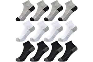 COZIWILL SOCKS Kids Ankle Socks Boys Cushioned Athletic Crew Socks Girls Cotton Quarter Socks Sports Children Youth Women 12 Pairs