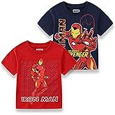 Marvel Avengers Iron Man Boys Short Sleeve T-Shirt 2 Pack for Toddler and Big Kids