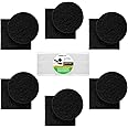 Epohpeek Compost Bin Filters Charcoal - Filter Replacement for Kitchen Pail Composter, 12 Pack Extra Thick (1cm) Fits Gallon Bucket Countertop Bins - Activated Carbon, 6 Round 6 Square, Both 6.5”