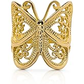 Koral Jewelry 14K Gold Plated Butterfly Ring US Size 6 7 8 9 (7)