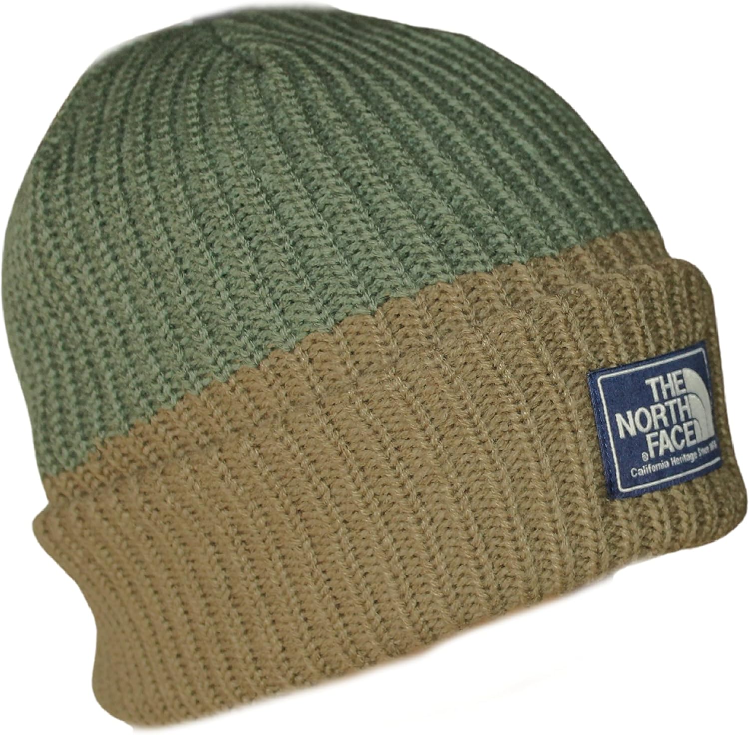 The North Face Colorblock Beanie Hat (Green/Thyme) Fashion