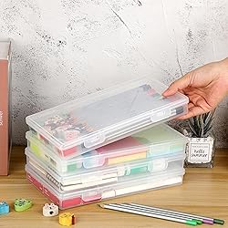 BTSKY Clear Plastic Storage Box with Flap