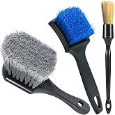 Eomarce Tire Brushes for Cleaning Tires, Car Wheel Brushes for Cleaning Wheels, Rim Cleaner Brush for Car Detailing, Premium Wheel Cleaner Brush Kit Safe for Cars, Trucks, SUVs, RVs, Motorcycles