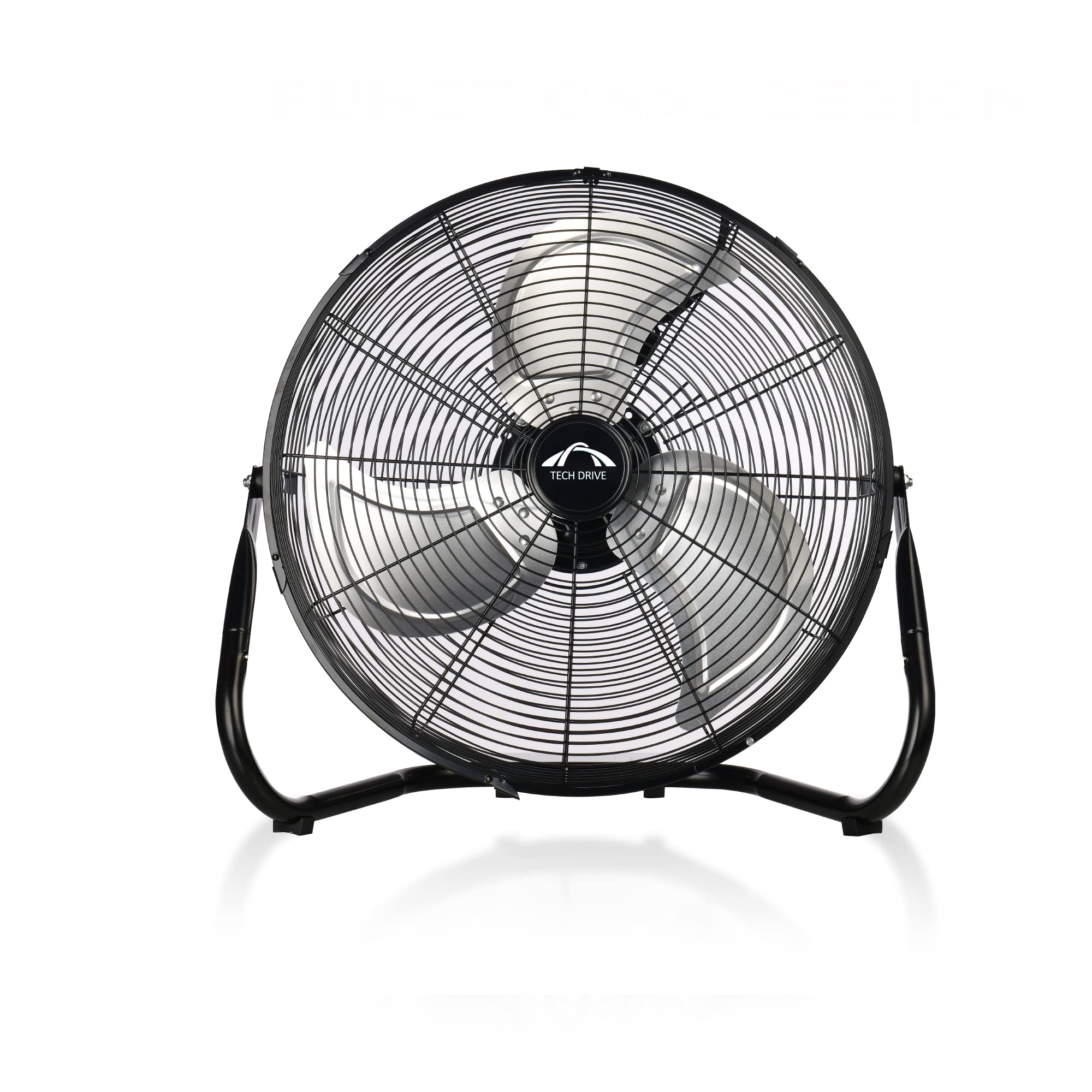 Photo 1 of Tech Drive High Velocity Floor Fan,12 inch Heavy Duty Metal Industrial Fans,3 Powerful Speed,360° Adjustable Tilting and All Metal Construction, Black
