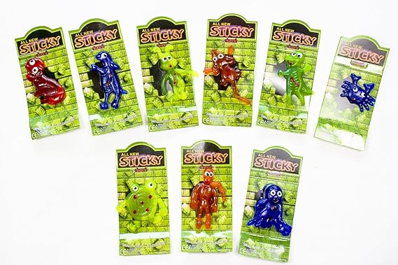 38505, 24 Stück Sticky Schleimfiguren zum Werfen, bleiben fast überall Kleben, Tolles Mitgebsel, Mitbringsel, Partygag, Karne