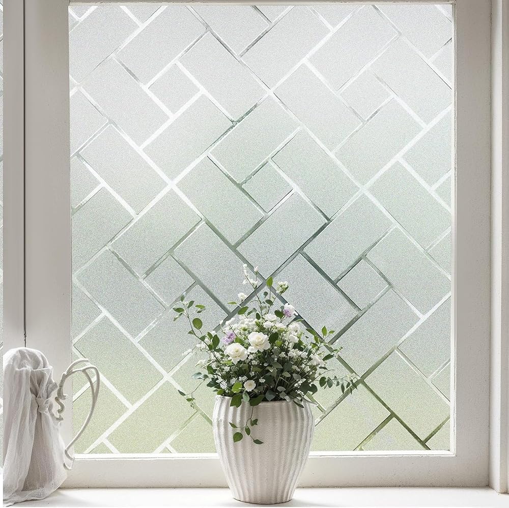 Coavas Window Privacy Film Frosted Brick Pattern 45x300cm