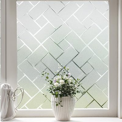 Coavas Window Privacy Film Frosted Brick Pattern 45x300cm