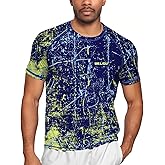 WELIGU Men's Rashguard Swim Shirt Short Sleeve UPF 50+ Sun Protection Shirt SPF Quick Dry Water Lightweight Shirt