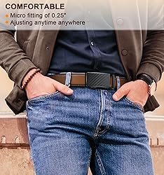 KEMISANT Men Belt 2 Pack, Leather Ratchet Belt Easy
