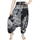 LOFBAZ Harem Yoga Pants for Women Patchwork Boho Hippie Bohemian Aladdin Unisex