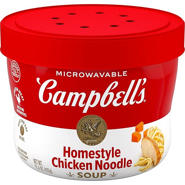 CAMPBELL’S HOMESTYLE CHICKEN NOODLE SOUP MICROWAVABLE BOWL, 15.4 OZ.