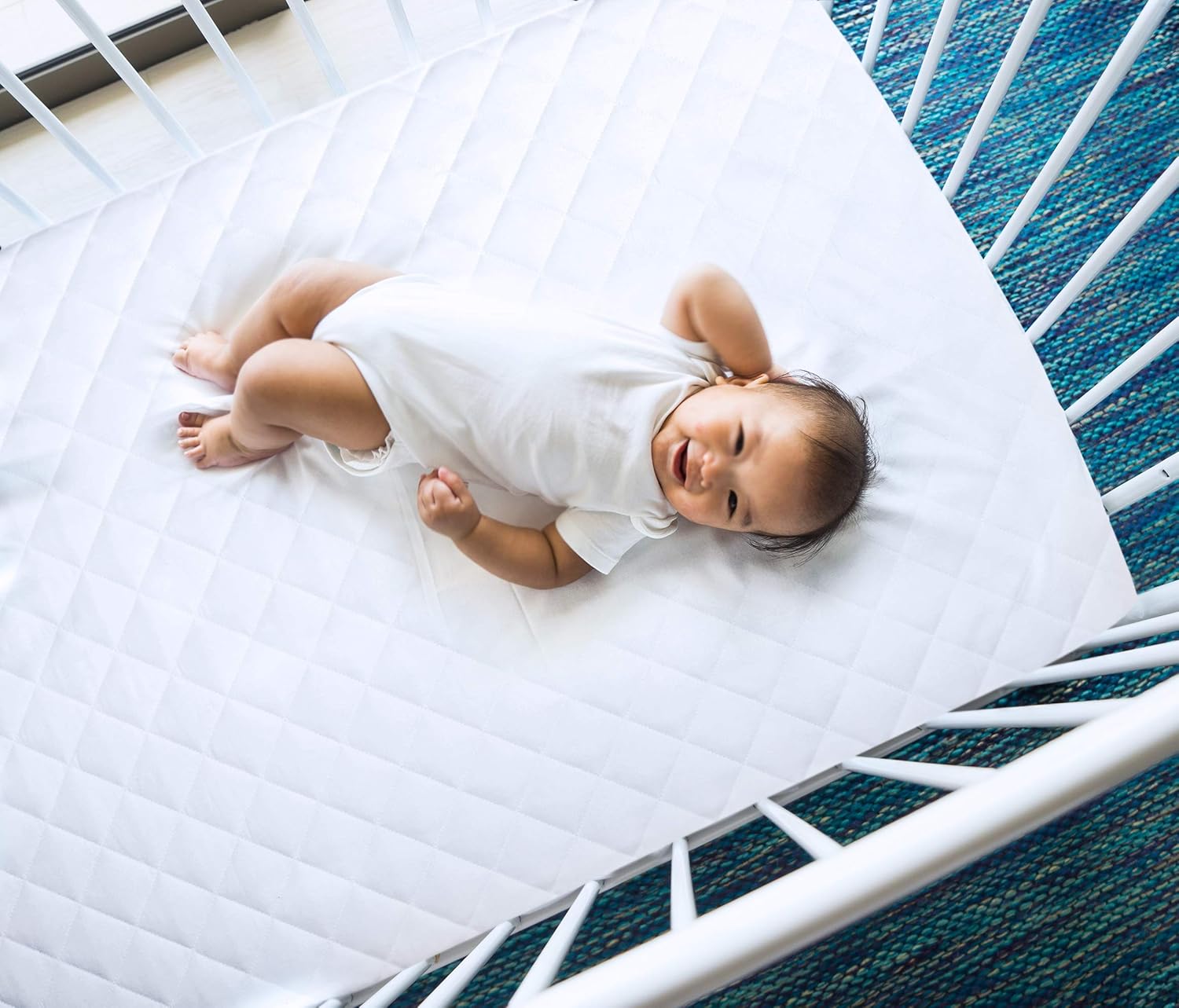 Utopia Bedding Waterproof Crib Fitted Mattress Protector (Pack of 2) - Toddler and Baby Crib Mattress Pad Cover - Soft and Breathable with 7 Inches Deep Skirt (White, 28" x 52") : Baby
