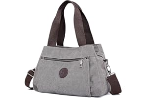 DOURR Hobo Handbags Canvas Crossbody Bags for Women, Multi Compartment Tote Purse Medium Satchel