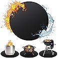 36'' Fire Pit Mat for Solo Stove Bonfire, Double-Sided Fireproof Under Grill Mat Deck Patio Protector Pad, Round BBQ Mat for