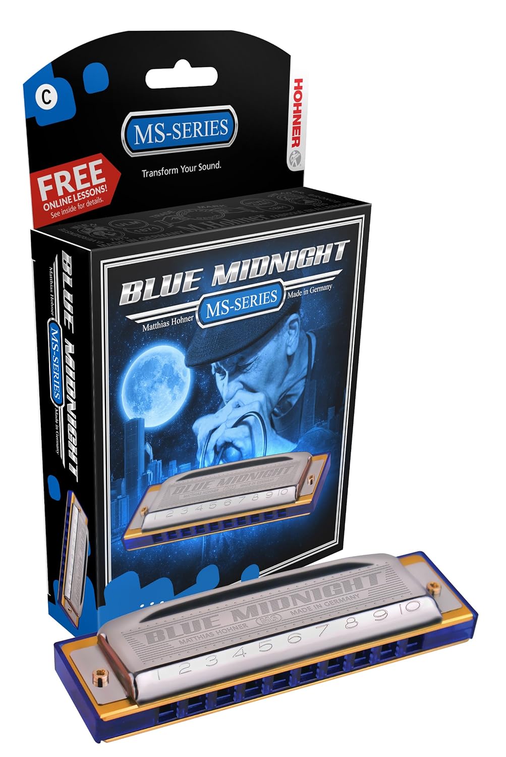 Hohner 595BXA Blue Midnight Harmonica Boxed, Key of A