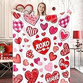 JarThenaAMCS Valentine's Day Fuzzy Flannel Blanket 60 x 50 Inch Pink Love Heart Decorative Throw Blanket Soft Blanket for Home Chair Sofa Couch Bed Supplies