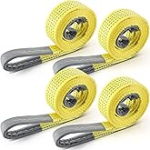 Vincreem 4 Pcs Lift Sling Straps Heavy Duty Web Slings Straps Polyester Nylon for Hoist Car Outdoor Using