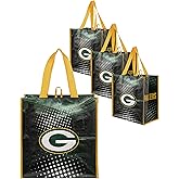 FOCO NFL unisex-adult Nfl Team Logo 4-pack Reusable Grocery Shopping Bags Totes
