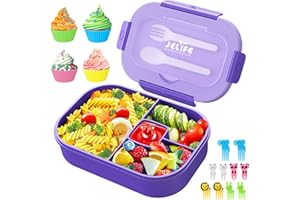 Jelife Lunch Box Kids Bento Box - 1300ml Large Bento-Style Bento Box Adults Lunch Box, Ideal Leak Proof Bento Lunch Box for Kids School, BPA Free Lunchbox Containers for Teens Toddlers, Purple