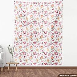 Lunarable Floral Fabric by The Yard, Shabby Form
