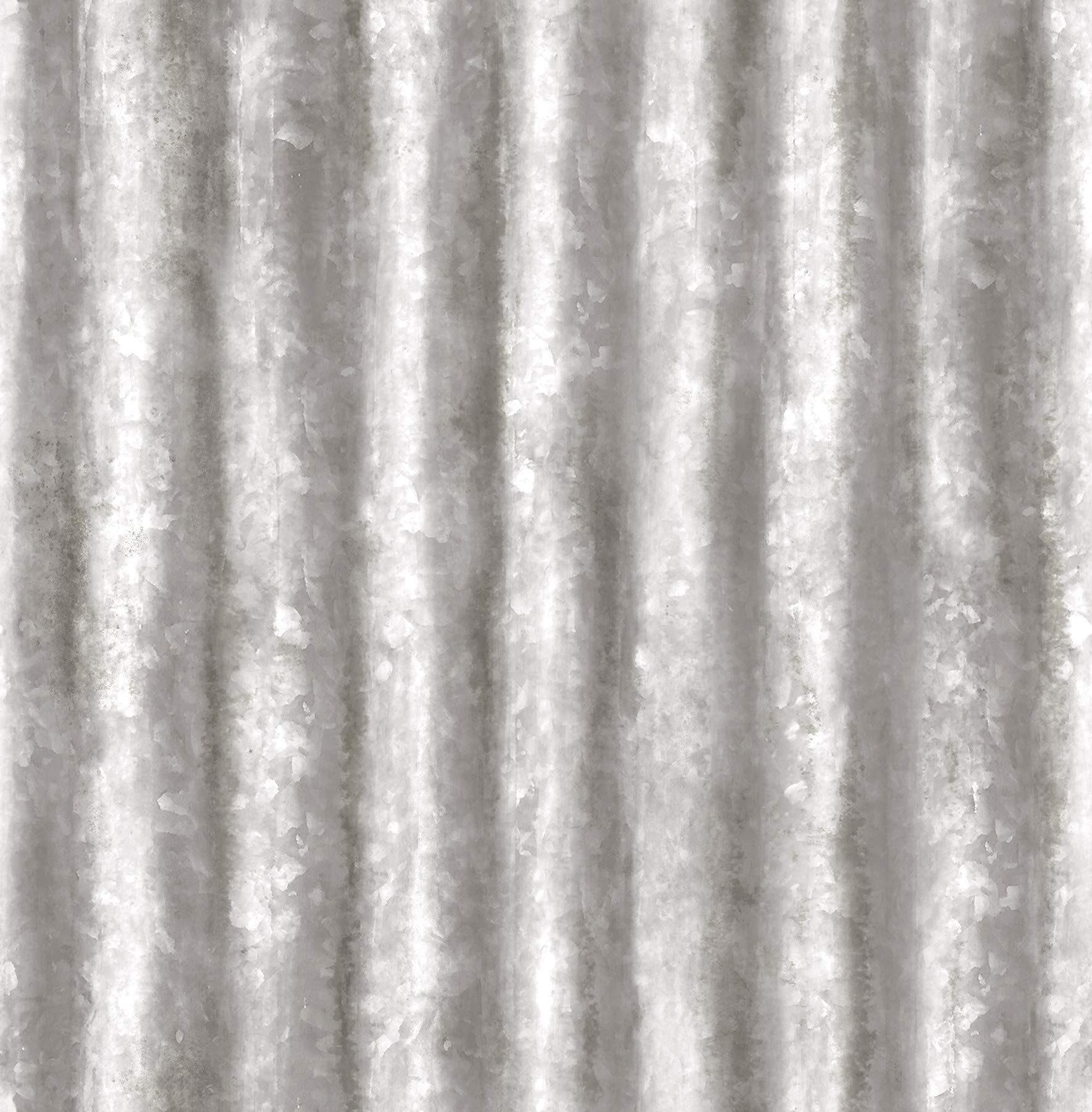 BHF FD22336 Reclaimed Corrugated Metal Shine Wallpaper - Silver