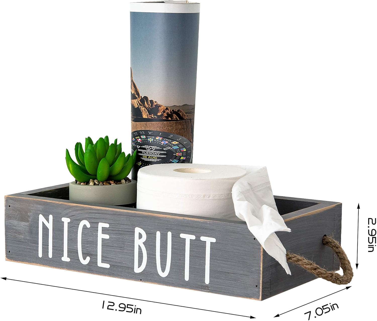 Hendson Nice Butt Bathroom Decor Box, 2 Sides Farmhouse