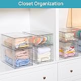 Vtopmart 4 Pack Stackable Clear Acrylic Drawers with Handles 30.5x19x17.8 cm view 4