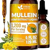 FRESHDRINKUS, 4 fl oz (120ml) Mullein Liquid, 1200mg per Serving, 120 Days Supply – 100% from Natural Mullein Leaves, Non-GMO, Gluten-Free
