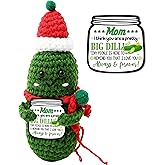 Christmas Positive Gifts Crochet Pickle Plush, for Mom from Daughter Son, Happy Mother's Day Decorations, Presents for Christmas Birthday, 03