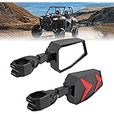 KEMIMOTO UTV Side View Mirrors Fits 1.75-2" Roll Bar Compatible with Polaris RZR 800 900 1000 XP Turbo Pioneer Rhino Mule Teryx Black Orange Blue Red Inserts, Adjustable Aluminum Clamp