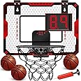 Indoor Basketball Hoop for Kids 5 6 7 8 9 10+Years Old Boys,Mini Basketball Hoop Over The Door Mini Hoop with Electronic Scoreboard & 3 Balls,Kids Basketball Hoop Sport Toys for Gift for Boys Age 5-10