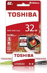 Toshiba 32GB Exceria N302 SD Memory Card 90MB/s 4K HD THN-N302R0320E4 view 2