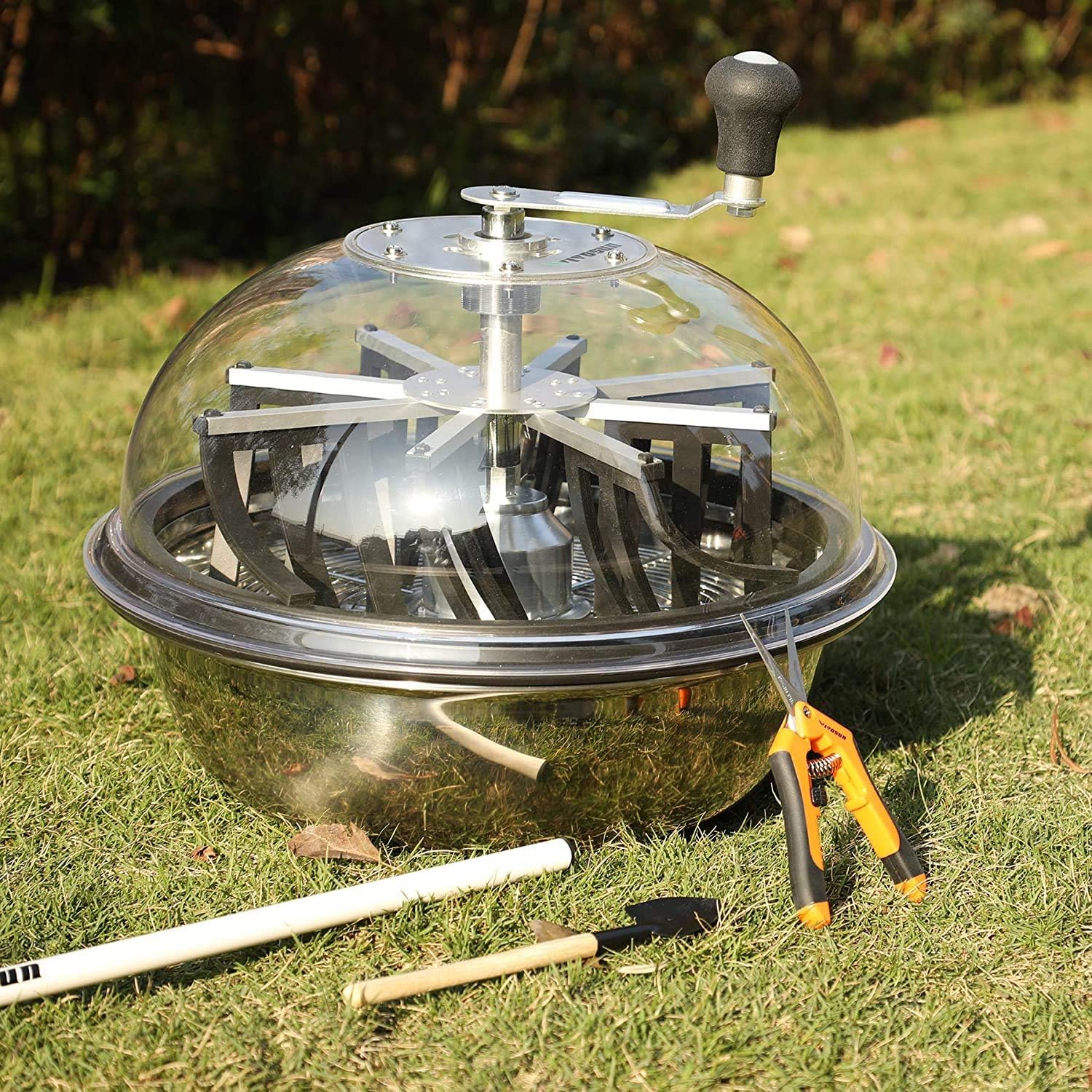 VIVOSUN 19 inch Bud Leaf Bowl Trimmer with Clear Visibility Dome, Sharp Stainless Steel Blades for Spin Cut, Solid Metal Gear Box, and Hand Pruner (Upgraded Version) : Garden & Outdoor