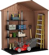 Keter Darwin Outdoor Apex Double Door Garden Storage Shed 6x4ft Brown view 8