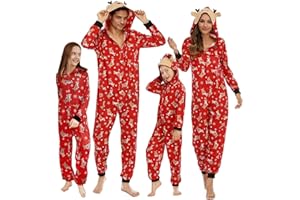 Adisputent Christmas Pajamas for Family Matching Cute Long Sleeve Couples Soft Sleepwear One Piece Funny Christmas Pjs Sets