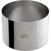 Fat Daddio's Stainless Steel Round Cake &amp; Pastry Ring 5 x 3 Inch | 18-Gauge Construction, 4.07 Cup Capacity, Oven and Freezer Safe, Plating, Molding and Forming, Dishwasher Safe
