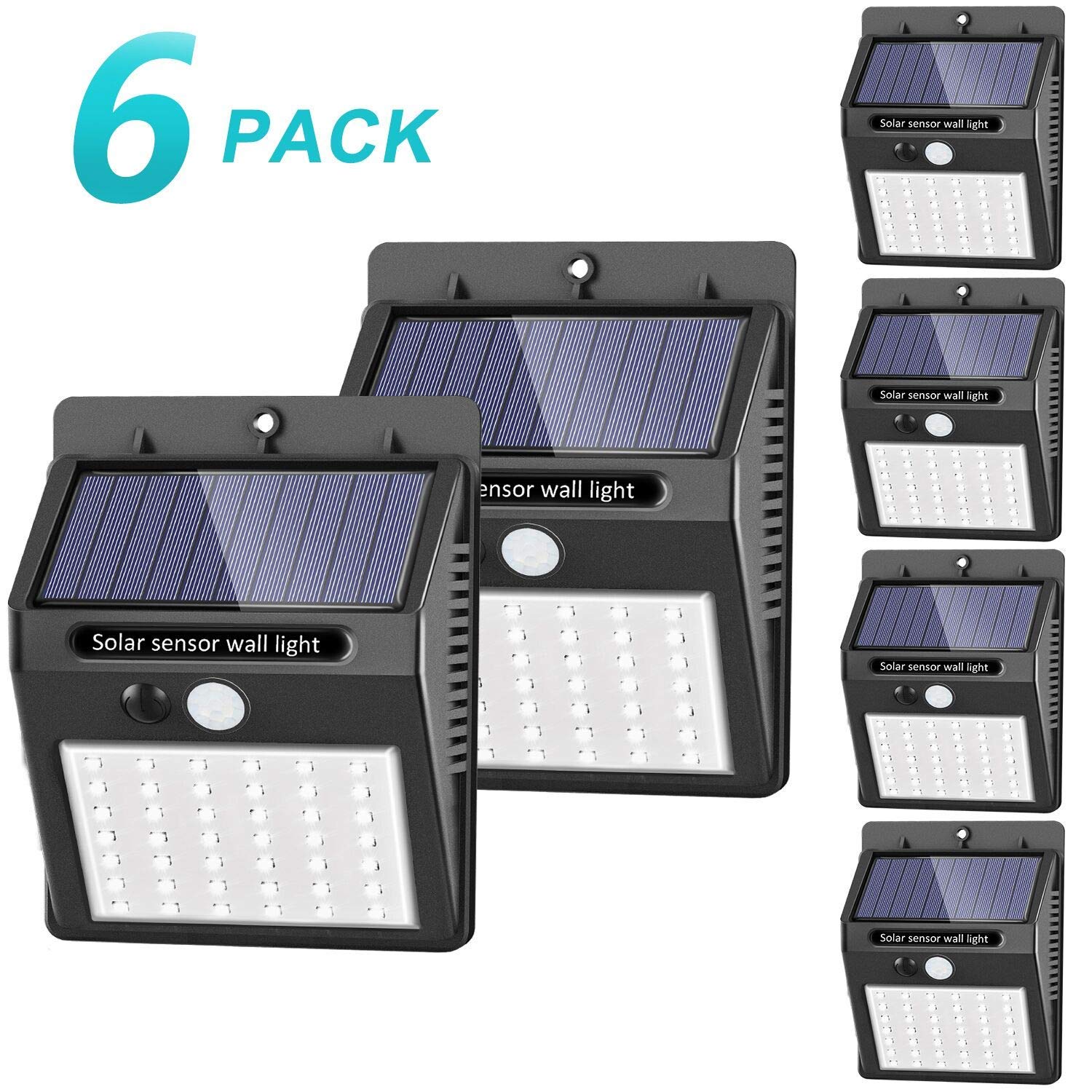 6 focos solares con 1800 mAh 