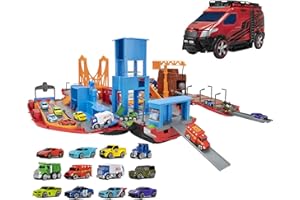 Micro Machines Super Van City Playset - Includes 12 MM Vehicles, Working Bridge, Construction Site, High Rise Building, Drag Strip, Ramps - Collect Them All