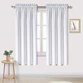 DWCN Blackout Curtains for Bedroom Living Room 42 x 63 Inch Long 2 Panels | Room Darkening, Thermal Insulated, Light Blocking, Rod Pocket Drapes, Noise Reducing Window Treatments, Greyish White