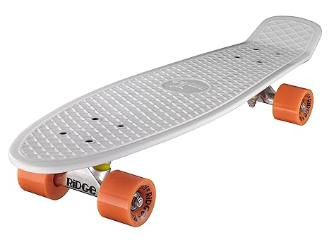Ridge Skateboard Big Brother Nickel 69 cm Mini Cruiser, weiß/orange