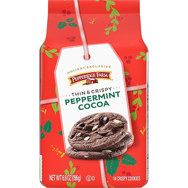 PEPPERIDGE FARM THIN & CRISPY PEPPERMINT COCOA COOKIES,...
