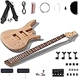 Leo Jaymz DIY Electric Bass Guitar Kits -Roasted Ash Body,Roasted Maple Neck and Ebony Fingerboard - Fully Components Included (IB 4Strings)