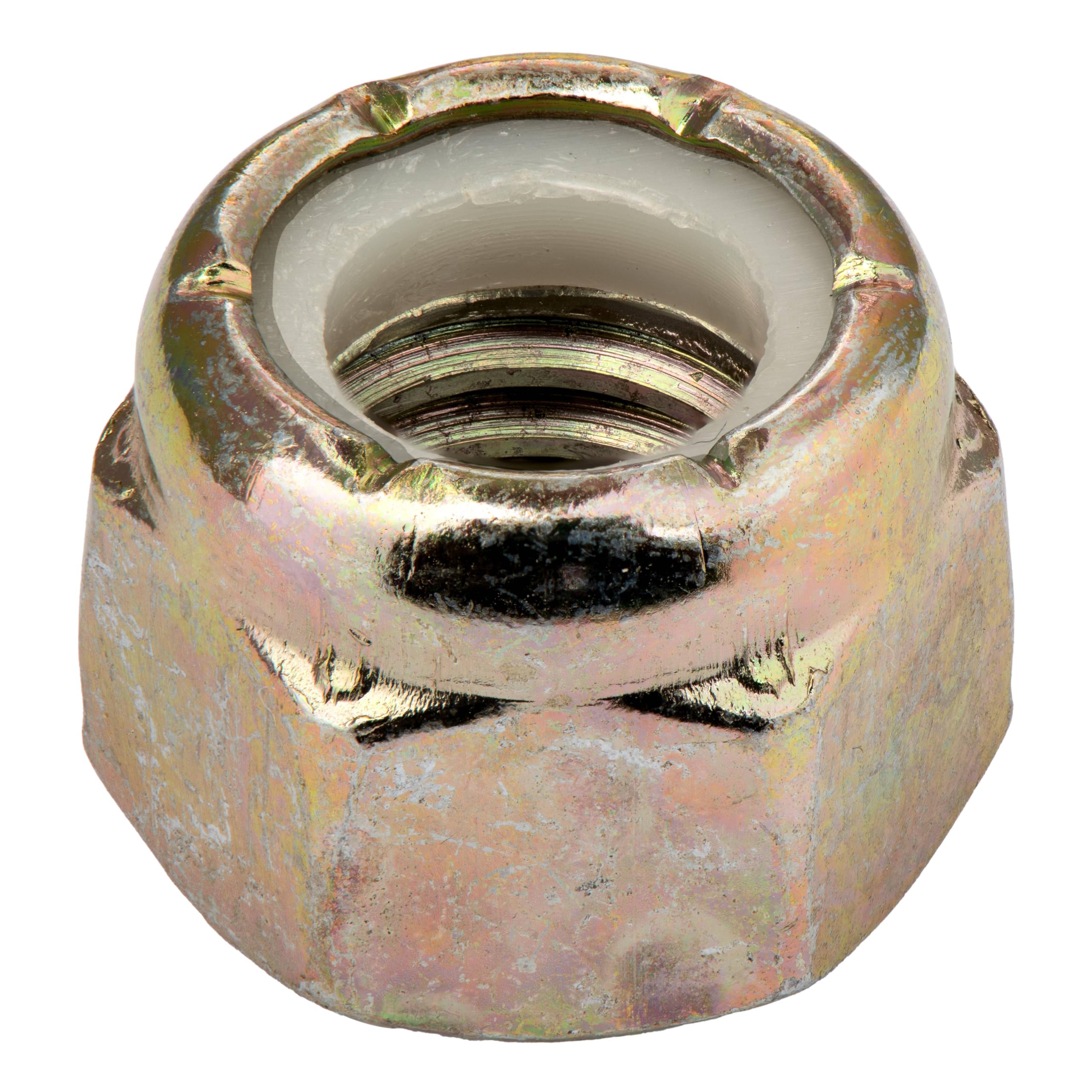 Photo 1 of 1/2"-13 (50 Pack) Grade 8 Nylon Insert Locknut Yellow Zinc by Makers Bolt