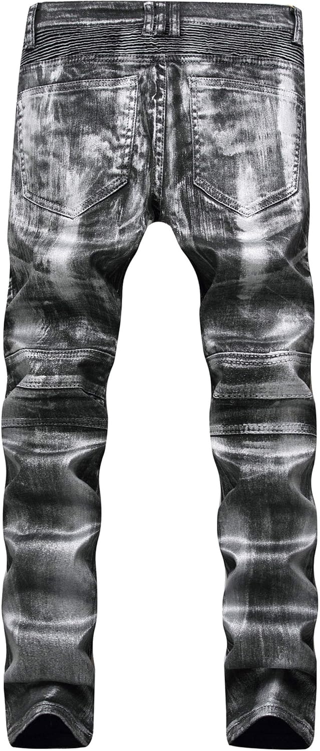 black and gold biker jeans