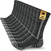 Heatuff Mens Cushion Crew Socks Athletic Work Moisture Wicking Boot Socks for Sports Running Hiking 5 Pairs
