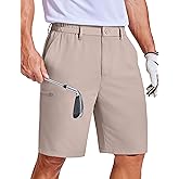 COOFANDY Men's Casual Golf Shorts 9" Lightweight Stretch Quick-Dry Shorts for Hiking Work with 4 Pockets