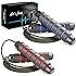 AIZIYUO Jump Rope, Ball Bearings Tangle-Free Rapid Speed Cable Skipping Rope, Adjustable Jumping Ropes with Memory Foam Antiskid Handles for Men, Women and Kids - 2 Pack